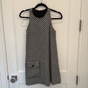 Vintage Black and White Houndstooth Dress from London Size Small